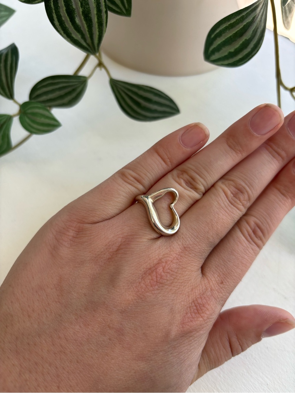 Tiffany & Co. Elsa Peretti Open Heart Sterling Silver Ring